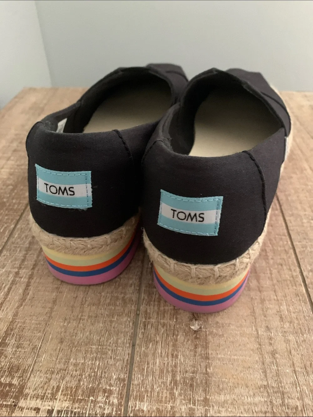 Toms Platform Espadrille with Rainbow Stripe Sole
